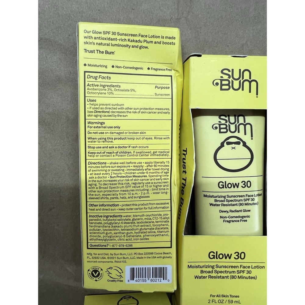 8 Packs Sun Bum‎ Glow 30 Moisturizing Sunscreen Face Lotion SPF 30 2 oz Exp 4/25 - Picture 3 of 4